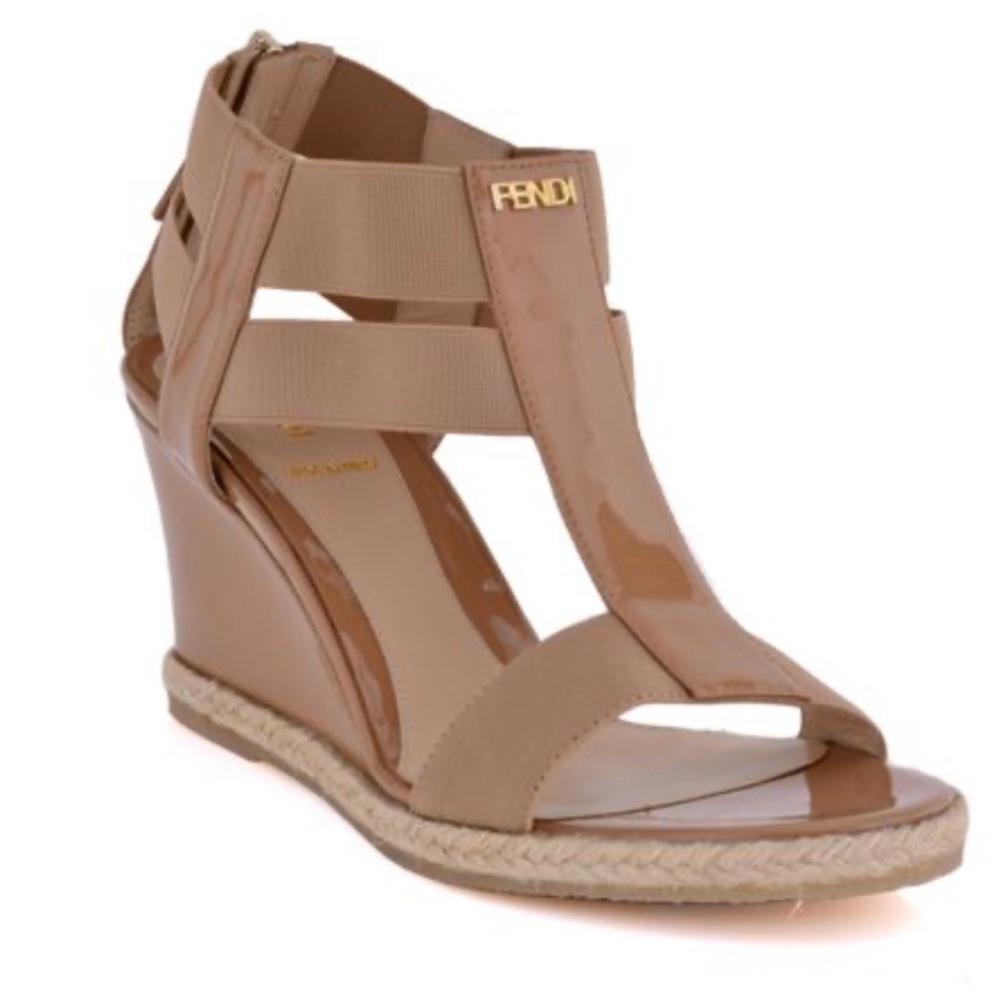 Authentic Fendi Beige Wedged heels